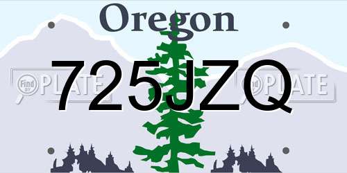 725JZQ Oregon License Plate