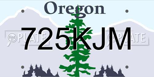 725KJM Oregon License Plate