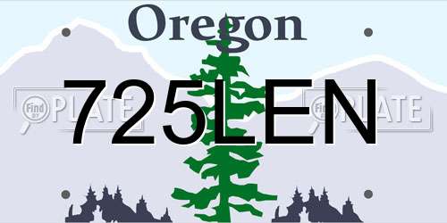 725LEN Oregon License Plate
