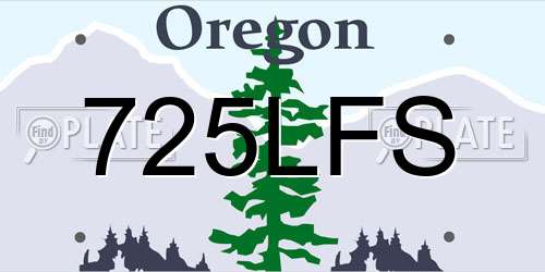 725LFS Oregon License Plate