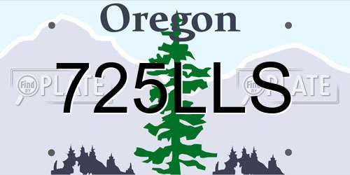 725LLS Oregon License Plate