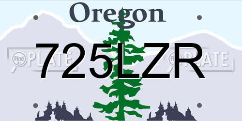 725LZR Oregon License Plate