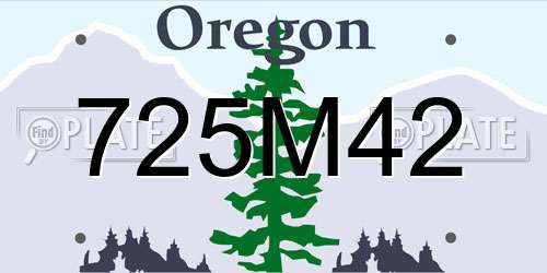 725M42 Oregon License Plate