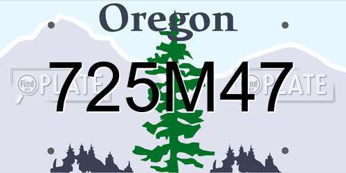 725M47 Oregon License Plate