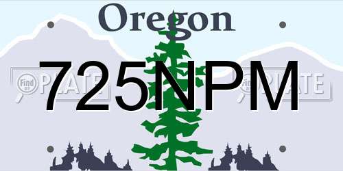 725NPM Oregon License Plate