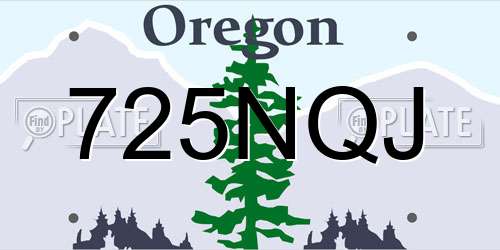 725NQJ Oregon License Plate