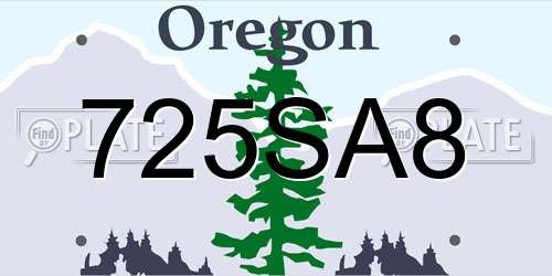 725SA8 Oregon License Plate