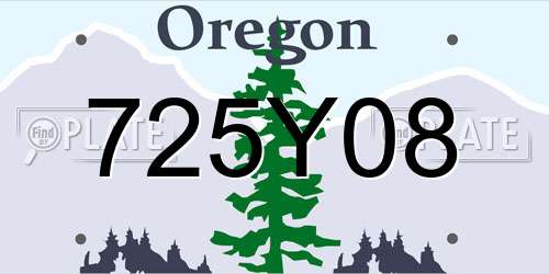 725Y08 Oregon License Plate