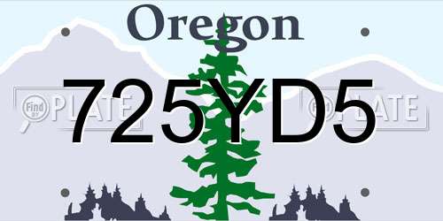725YD5 Oregon License Plate