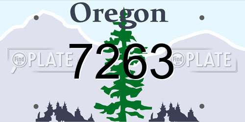 7263 Oregon License Plate