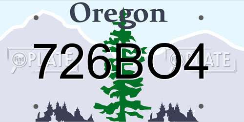 726BO4 Oregon License Plate