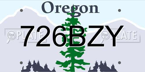 726BZY Oregon License Plate