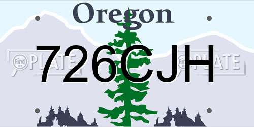726CJH Oregon License Plate