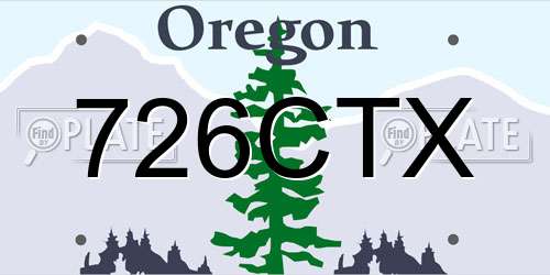 726CTX Oregon License Plate