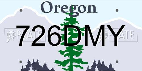 726DMY Oregon License Plate