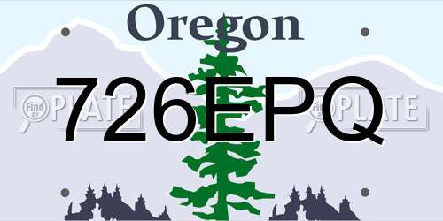 726EPQ Oregon License Plate