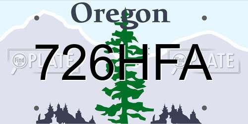 726HFA Oregon License Plate