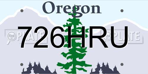 726HRU Oregon License Plate