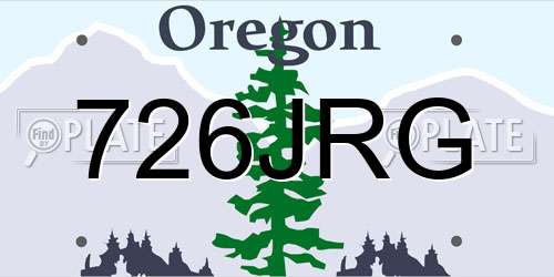 726JRG Oregon License Plate