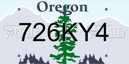 726KY4 Oregon License Plate