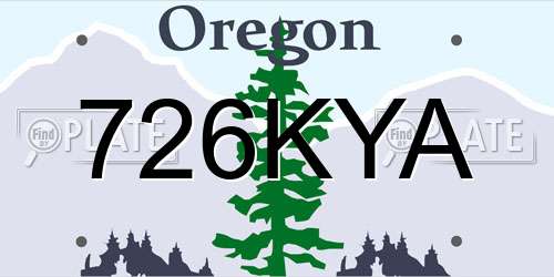 726KYA Oregon License Plate