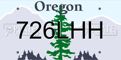 726LHH Oregon License Plate
