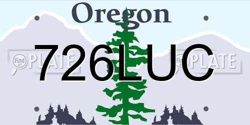 726LUC Oregon License Plate