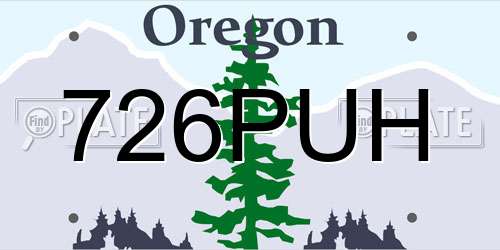 726PUH Oregon License Plate