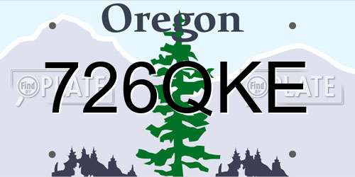 726QKE Oregon License Plate