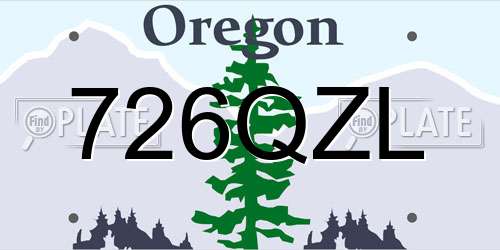 726QZL Oregon License Plate