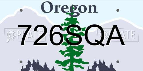 726SQA Oregon License Plate