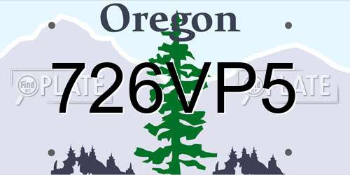 726VP5 Oregon License Plate