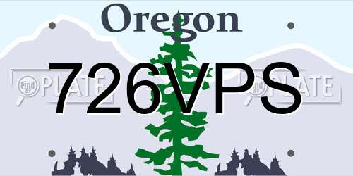 726VPS Oregon License Plate