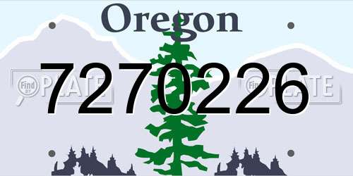 7270226 Oregon License Plate
