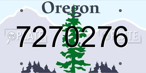 7270276 Oregon License Plate