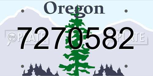 7270582 Oregon License Plate