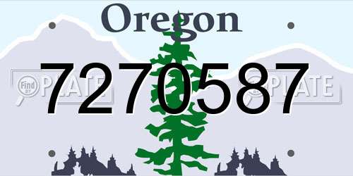 7270587 Oregon License Plate
