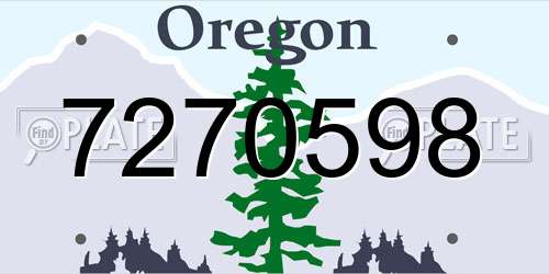 7270598 Oregon License Plate