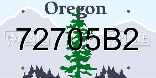 72705B2 Oregon License Plate