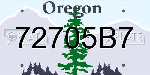 72705B7 Oregon License Plate