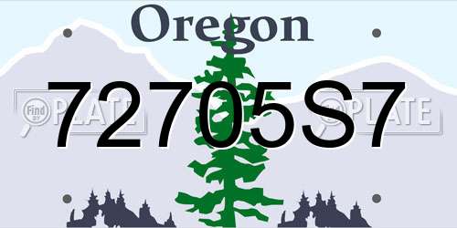 72705S7 Oregon License Plate