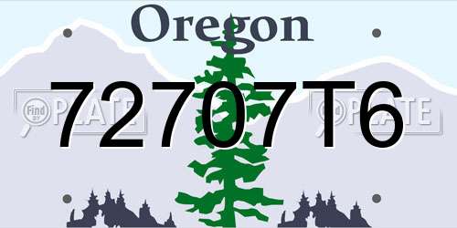 72707T6 Oregon License Plate