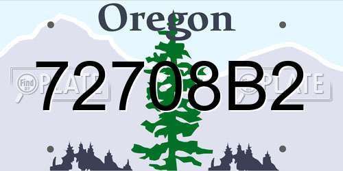 72708B2 Oregon License Plate
