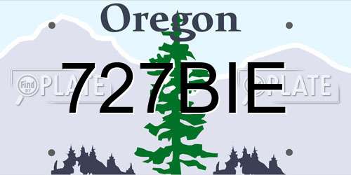 727BIE Oregon License Plate