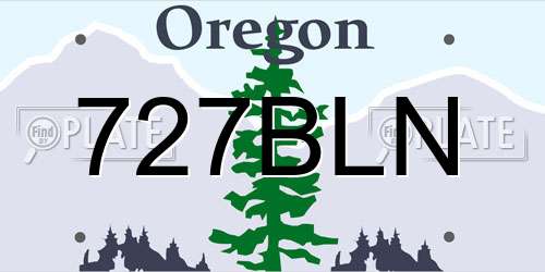 727BLN Oregon License Plate