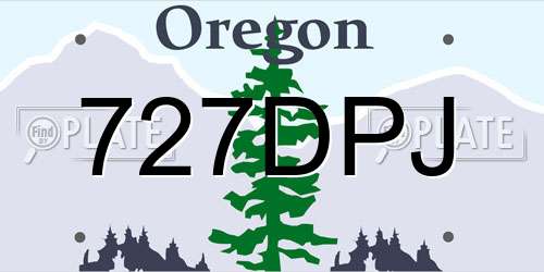 727DPJ Oregon License Plate