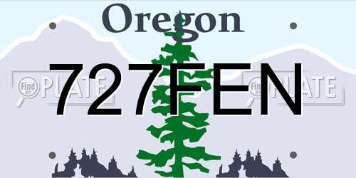 727FEN Oregon License Plate