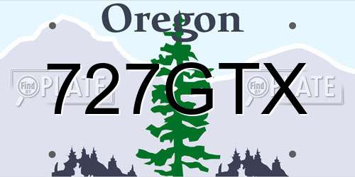 727GTX Oregon License Plate