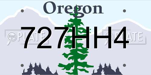 727HH4 Oregon License Plate