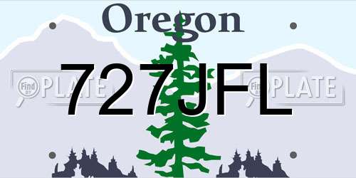 727JFL Oregon License Plate